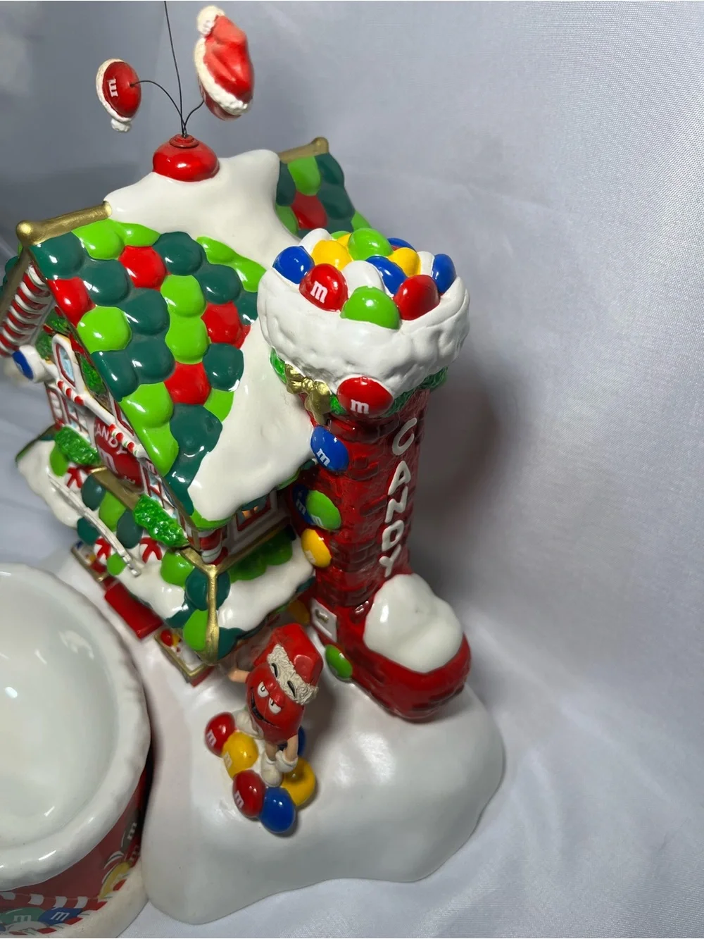 Department 56 M&M’s Christmas Candy Shoppe Lighted House & Candy Dish